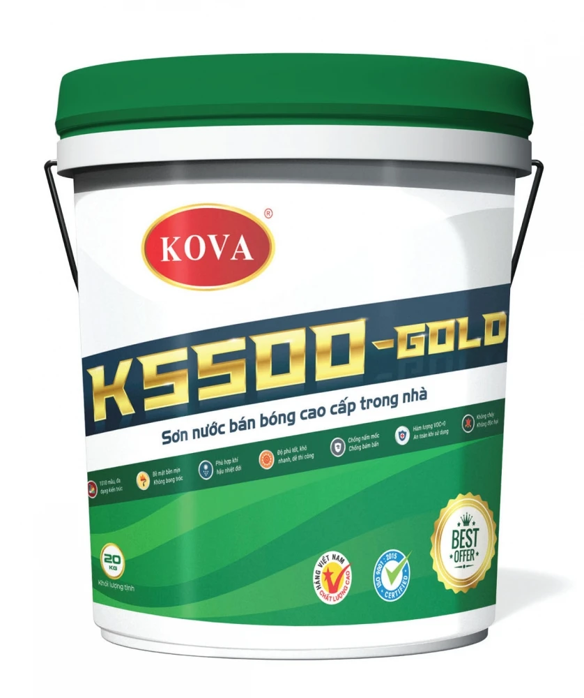 KOVA K5500-GOLD · Sơn bán bóng cao cấp trong nhà