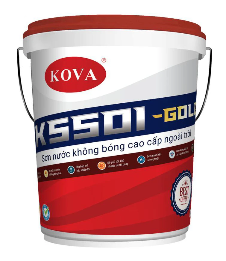 Lon KOVA K5501-GOLD · Sơn không bóng cao cấp ngoài trời