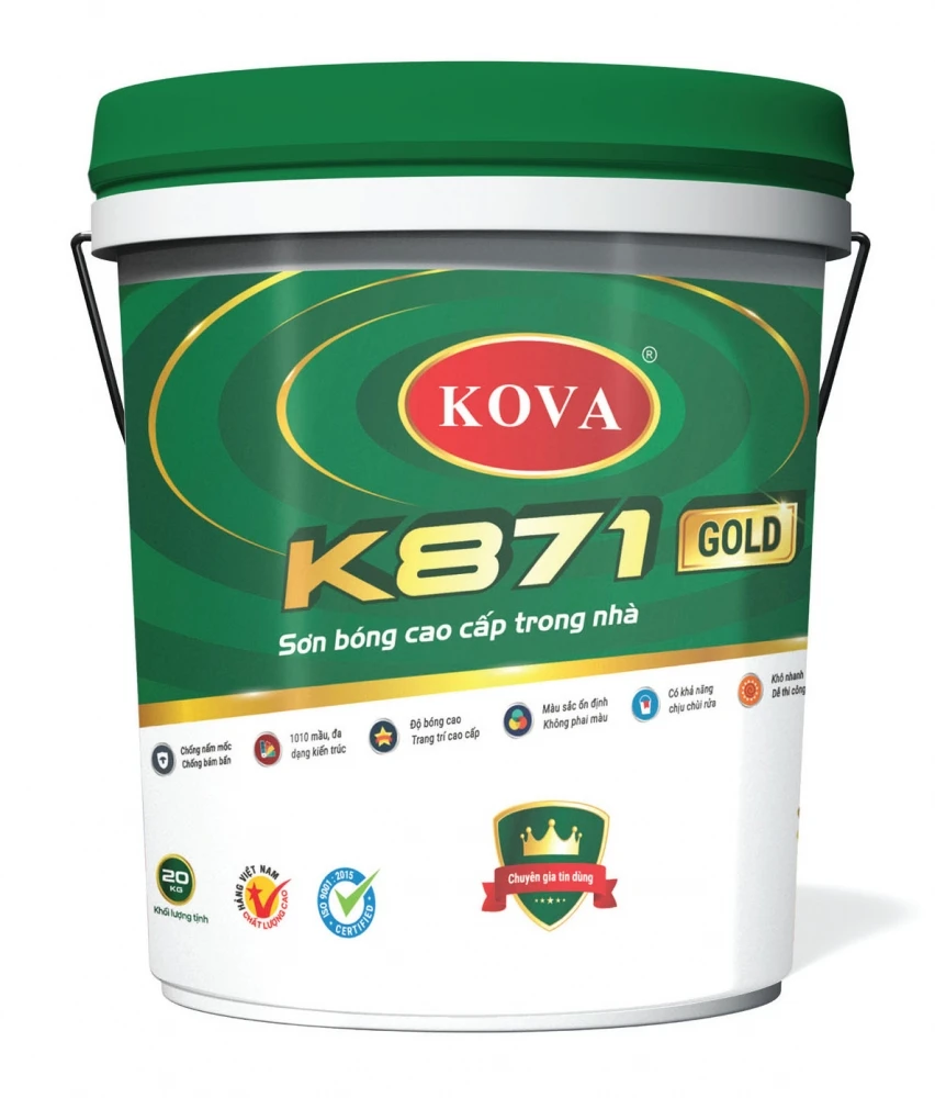 KOVA K871-GOLD · Sơn bóng cao cấp trong nhà