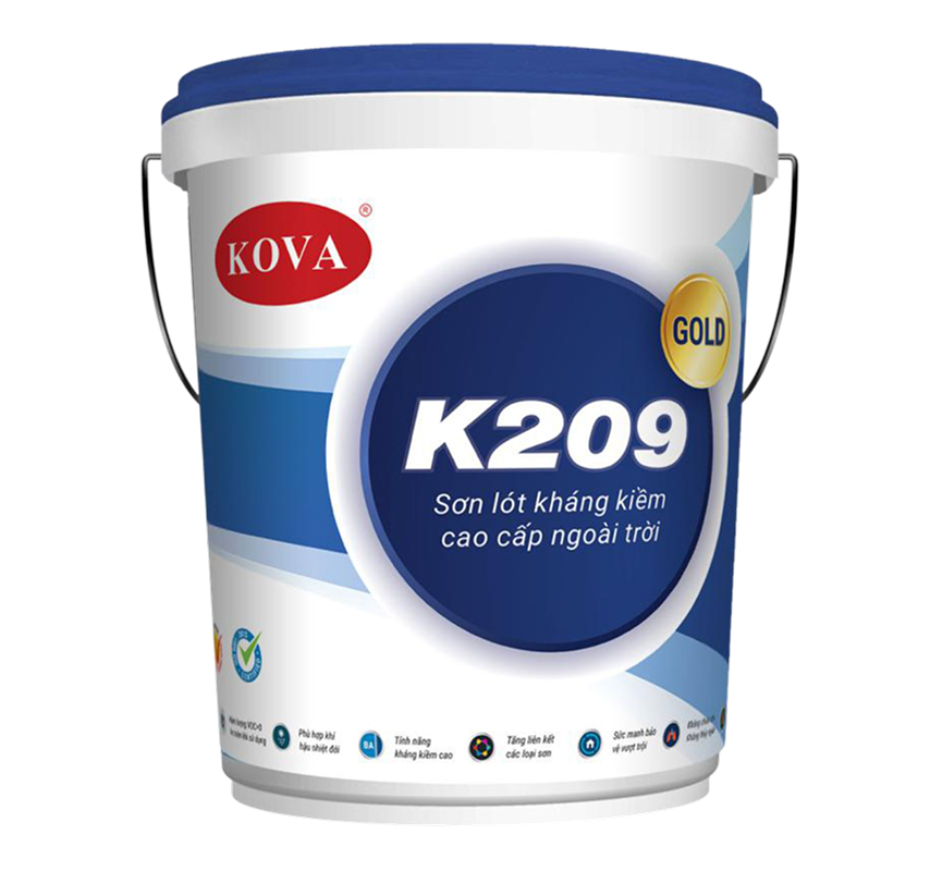 Lon KOVA K209-GOLD · Sơn lót kháng kiềm cao cấp ngoài trời