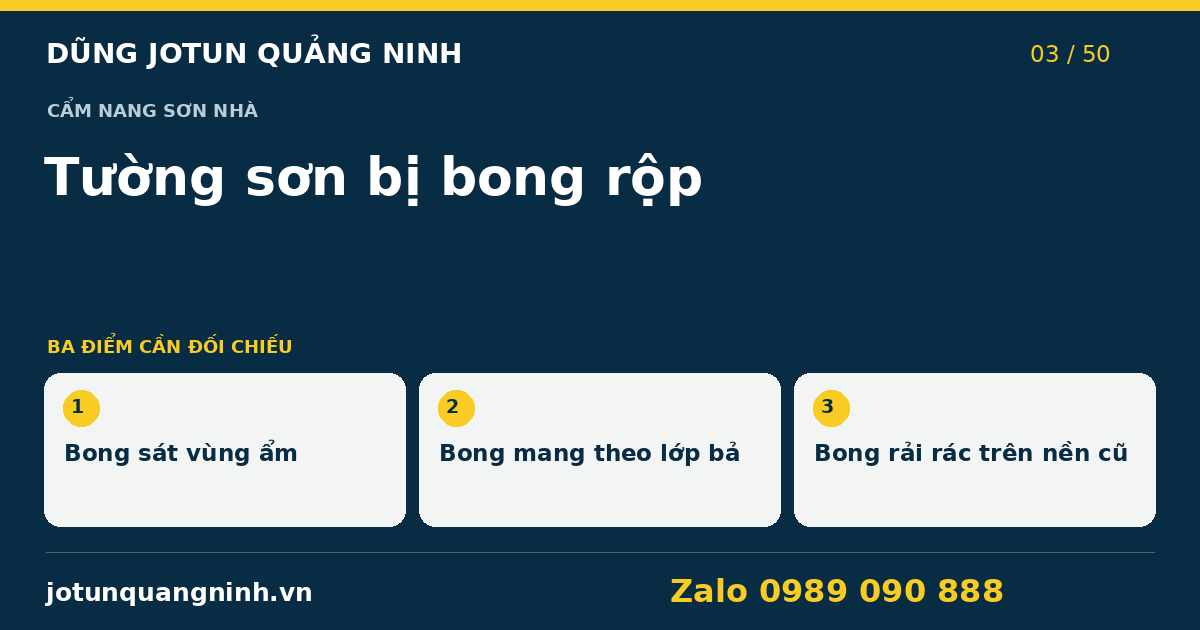 Tường bong rộp ở Quảng Ninh: khoanh phạm vi sửa sơn — bảng đối chiếu