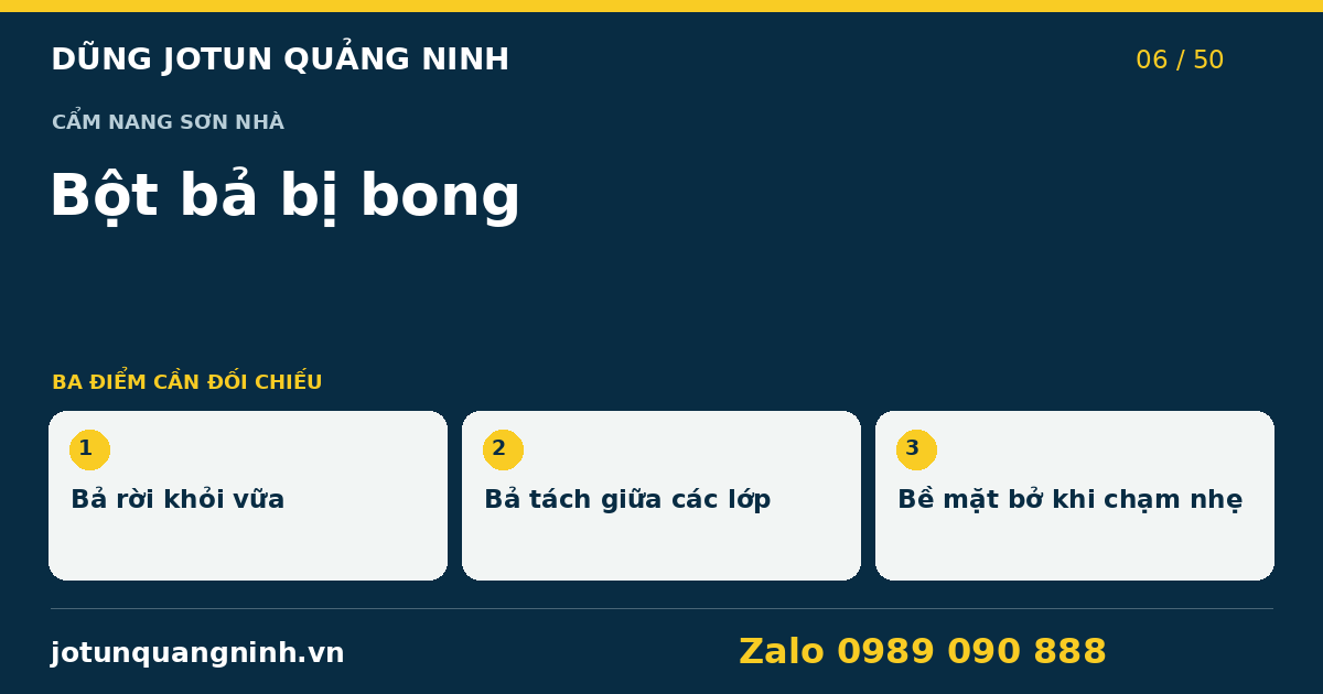 Bột bả bong ở nhà Quảng Ninh: ai kiểm trước khi phủ lại? — bảng đối chiếu