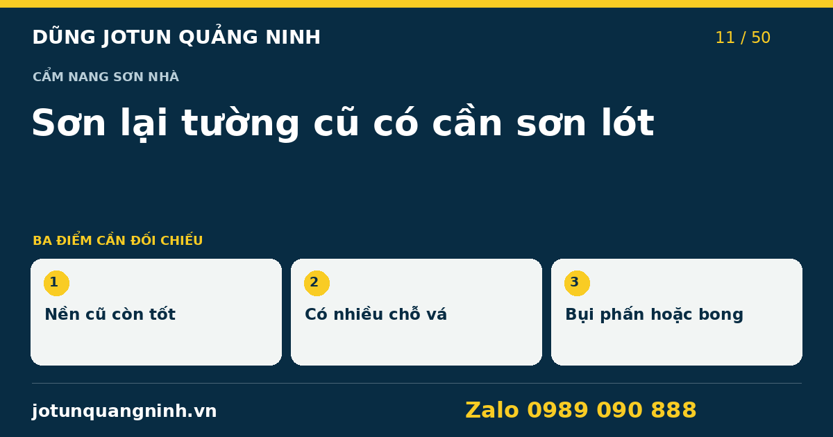 Sơn lại tường cũ có cần sơn lót không? — bảng đối chiếu
