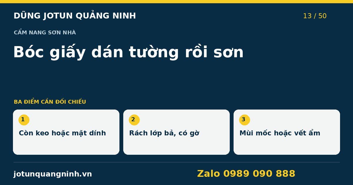 Bóc giấy dán tường rồi sơn tại Quảng Ninh — bảng đối chiếu