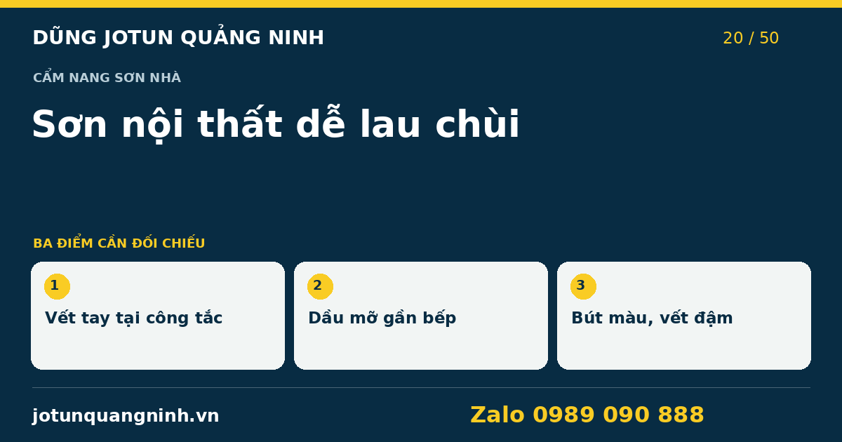 Sơn dễ lau chùi cho nhà tại Quảng Ninh: chọn đúng nhu cầu — bảng đối chiếu