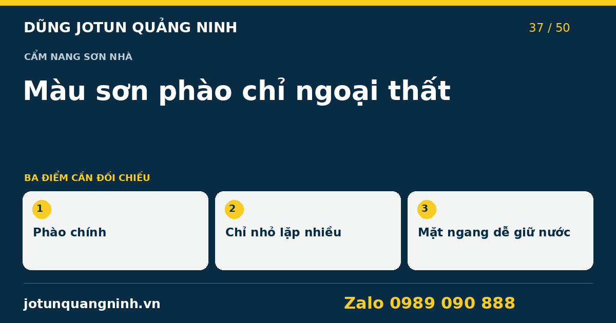 Chọn màu phào chỉ ngoại thất cho nhà Quảng Ninh — bảng đối chiếu