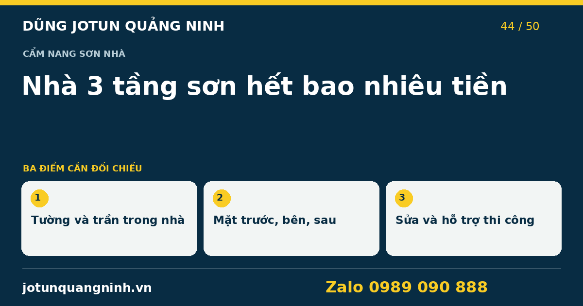 Nhà 3 tầng sơn hết bao nhiêu tiền? Cách lập dự toán — bảng đối chiếu