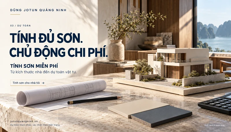 Tính đủ sơn, chủ động chi phí: mô hình nhà và bản vẽ minh họa AI